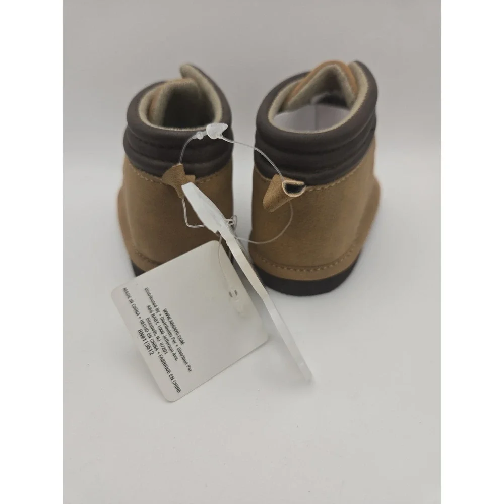 Rising Star Baby Boots Tan Brown Red Lace Hiking Style Shoes Size 6-9 M Cute